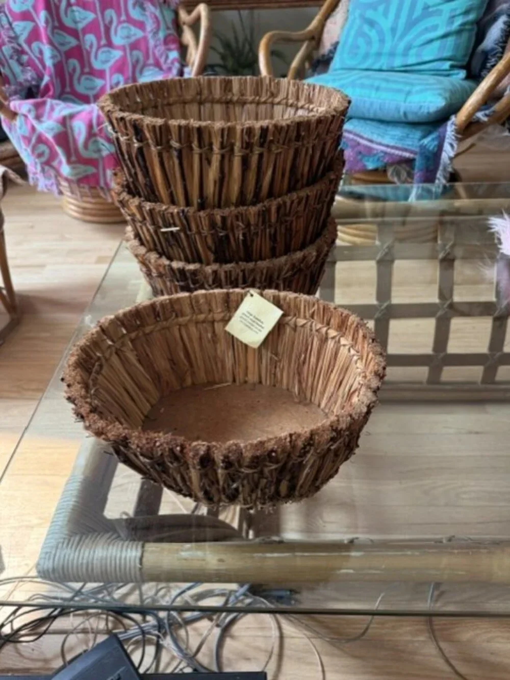 Vintage Pier 1 Imports Wicker Oval Basket